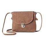 LaRechor Bolso Bandolera para Mujer Pequeño con Cerradura Antirrobo, Retro Mini Bolso de Hombro Crossbody Bolsa (Marrón)