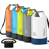 Glymnis Bolsa Estanca Bolsa Impermeable 10 L/20 L con Bolsa Cintura para Rafting Kayak Playa Senderismo Esquí Pesca Escalada y Camping (Verde, 20 L)