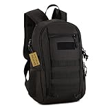 Huntvp 12L Mini Mochila de Asalto Militar Táctical Molle Bolsa Bandolera para Senderismo Caza Camping - Color Negro