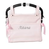 Bolso Talega Lactancia PERSONALIZADA Polipiel para carro silleta paseo Rosa - Nombre bebé bordado