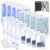 16Pcs Organizadores de Embalaje de Viaje, Bolsas de Almacenamiento de Viaje para ropa Multifuncional Impermeable Transparente Bolsa de Cosméticos Ropa Interior Zapatos Embalaje Conjunto de Bolsa