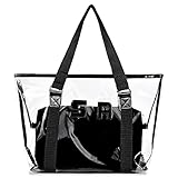 Bolso Transparente Mujer Playa, XiYee PVC Plastico Impermeable Bolso de Playa Grande Transparente, Elegante Bolso de Mano Bolsa de Hombro para Viajes Compras