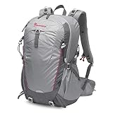 MOUNTAINTOP Mochila Senderismo 35 litros a Montañismo Alta Capacidad Hombre Mujer Escalada Deporte Morral para Viajes Acampadas Impermeable con Cubierta De Lluvia