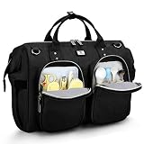 Pomelo Best Bolso Cambiador Bebé de Pañales | bolso carro gemelar | Impermeable |Gran Capacidad y Multibolsillo| Diseño universal,con 2 Ganchos Carrito de Bebé y Cambiador portatil de pañales(Negro1)