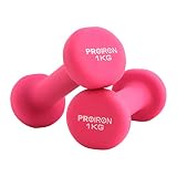 PROIRON Mancuernas de Neopreno -Mancuernas con Revestimiento de Neopreno 2 x 1 kg