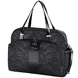 KROSER Bolso Tote para Portátil 15.6' Bandolera con Estilo para Portátil Maletín Hidrófugo Bolsa Grande de Viaje con Bolsillos RFID para Trabajo/Negocio/Escuela/Universidad/Mujeres - Camuflaje Negro