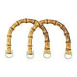 Asas de Madera para Bolsos, Mangos de bambú para bolso natural,2 piezas Asas de bambú en Forma de U para Bolso, accesorios de repuesto (cobre)