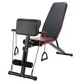 Z ZELUS 6 en 1 Banco de Pesas Plegable Multifuncional Banco de Musculación para Gimnasio en Casa Banco de Entrenamiento Ajustable con Capacidad de 150kg