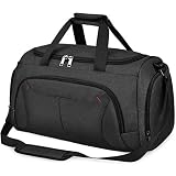 Bolsa de Deporte Hombre Bolsas Gimnasio Mujer con Compartimento para Zapatos Bolsos de Viaje Grande Impermeable Deportivos Fin de Semana Travel Gym Bag 40L Negro