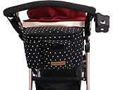 Bolsa Organizadora de Cochecitos para Mamá,Bolsa Carrito Bebe Súper Liviana, Multifuncional de Gran Capacidad para Almacenar 31x 20 x18 cm (Negro)