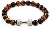 AnimeFiG Pulsera de Piedra Mujer, 7 Chakra Natural Tiger Tiger Ojo de Piedra Pulsera marrón Lucky Elastic Bangle Fashion Cool Silver Silver Mancuernas Joyería para Damas