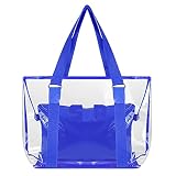 Comius Sharp Bolso Transparente, Transparente Bolso de Maquillaje Bolsa de Hombro, Bolso de Playa de Moda, PVC Impermeable Bolso de Mano para Playa/Viajes/Uso Diario (02)