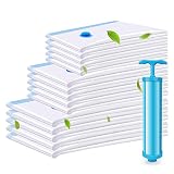 EWEIMA Bolsa para Vacío de Ropa, 16 Piezas(5xGrandes, 5xMedianas, 5xPequeñas, 1xBomba) Bolsas de Almacenamiento al Vacío Ahorro de Espacio para Guardar Ropa, Ropa de Cama, Edredones, Almohadas
