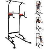 TNTY Power Tower Estación de Fondos Barra, barra de dominadas multifuncional de torre de músculos, entrenador de abdominales, espalda y tríceps, dominadas, estabilidad - Gimnasio familiar