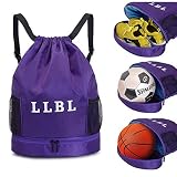 Mochila Cuerdas Mujer Hombre Mochila Gimnasio Bolsa Cordón Impermeable Separación Seca y húmeda para Baloncesto fútbol natación Fitness Viajes