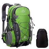 Meisohua Mochila de Senderismo, 40L Impermeable Mochila de Escalada para Camping Ciclismo Deportes al Aire Libre Morral para Viajes Acampadas - Verde