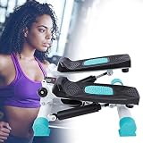 Ausla Mini Stepper, con Cinturón de Entrenamiento y Monitor LCD, Fitness Stepper, Pierna Adelgazante Stepper, Stepper Swing, Capacidad de Carga 250 LB
