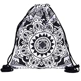 PREMYO Bolsa de Cuerdas Saco de Gimnasio Deporte Mochila Mujer Hombre con Impresión Mandala Motivo Gracioso Práctico Cómodo Cordón Robusto