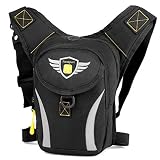 Fansport riñoneras de Pierna Bolsa de Cintura Hombre Moto,Fanny Waist Pack Bolso Pierna Moto Hombre Cintura Accesorio para Pernera Moto Impermeable