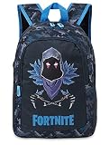 Fortnite Mochilas Escolares Juveniles, Mochila Escolar Estampado Raven Para Niños, Mochila Negra Gran Capacidad Colegio Viaje Deporte, Regalos Para Niños Niñas Adolescentes (Azul Raven)