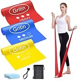 Gritin Bandas Elasticas Fitness, 3 Piezas Bandas de Resistencia con 3 Niveles, Cintas Elasticas Fitness con Anclaje Puerta, Toalla y Bolso para Yoga, Pilates