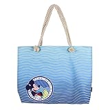Cerdá Mickey Mouse, Bolso de Playa Mouse-100% Algodon Unisex niños, Azul, 52