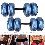 Kadimendium Mancuerna de inyección de Agua, mancuerna rellena de Agua Mancuerna Ajustable Mancuerna de Fitness Resistente al Desgaste para Acampar y al Aire Libre(16-20KG Blue)
