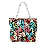 Comius Sharp Bolsa de Playa, Bolso Playa, Totalizador de Lona de Verano Niña Mujer Bolsas de Viaje Bolsos Bandolera Bolsos, Bolsillos Interiores con Cremallera, Asas de Cuerda de Hombro de Playa