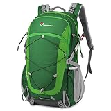MOUNTAINTOP Mochilas Senderismo 40 litros, Portátil Mochila Trekking Impermeable, Mochilas de Montaña Hombre Mujer para Viajes Acampadas al Aire Libre (Verde)