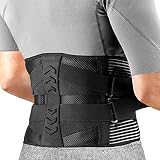 AGPTEK Faja Lumbar para Espalda, Cinturón de Soporte Lumbar Aliviar Dolor y Lesiones, Ciática, Faja Lumbar Deportiva para Hombre y Mujer, Negro(Talla M)