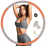 BIKLUS Aro de hula hoop para adultos, 1,5 kg, núcleo estable de acero inoxidable con espuma prémium, 6 segmentos, aro de fitness extraíble, para la pérdida de peso para principiantes y profesionales