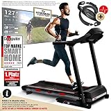 Sportstech Cinta de Correr Profesional F31 - Marca de Calidad Alemana -Eventos en Directo y App multijugador a través de Monitor LCD, Compatible con Smartphone 4PS 16km/h - Plegable y compacta