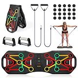 Wishstar Tabla de Flexiones,9 en 1 Push Up Tablero Plegable,Ejercicio Soportes para Flexiones en Casa Multifuncional, Entrenamiento de la Fuerza para Hombres y Mujeres