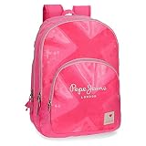 Pepe Jeans Clea Mochila Escolar Doble Compartimento Adaptable a Carro Rosa 32x44x22 cms Poliéster 30.98L