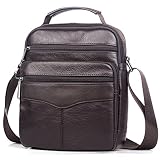 SPAHER IPAD bandoleras de hombre bolsa caballero mochilas hombre cuero piel de hombro bolsos para hombre bandolera bolsos de mano cuero Crossbody bolso bandolera hombre bolso mochila Marrón