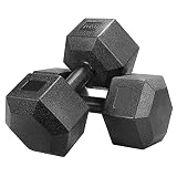 Yaheetech Juego de Mancuernas Hexagonales Kit Mancuernas de Ejercicio para Gimnasio Fitness Negra 10 KG por Cada una
