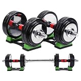 OLMME Juego de Mancuernas de Fitness Ajustables 13/18/28 Kg Pesas Libres Mancuernas de Acero Puro con Soporte Utilizadas como Barra para Gimnasia Entrenamiento en Casa(Size:13kg/29lbs)