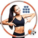 BOZHZO Hula Hoop Fitness, Professional Hula Hoop Adultos pérdida de Peso, 8 Secciones Desmontable y Ajustable, Material de Acero Inoxidable con Espuma, para Principiantes y Profesionales