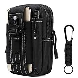 flintronic Bolsa Cintura Táctica, Bolso Cinturón Táctica Militar Compacta 1000D Nylon para Herramientas Pequeñas de Multiusos Teléfono Móvil al Aire Libre Deportes Senderismo y Camping, con Mosquetón