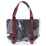 Cerdá Asas, Bolsa de Playa Transparente con Compartamento Interior Impreso de Minnie Mouse Unisex niños, Rosa, 33 cm