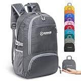 ZOMAKE 30L Ligera Mochila Plegable de Senderismo Excursión Deportes, Mochilas Pequeña Impermeable para Mujer Hombre Viaje(Gris Oscuro)