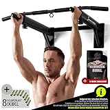 Sportstech Barra de dominadas para Pared KS300 4en1, 3 Ranuras para TRX & Bolsa de Boxeo, 6 empuñaduras Antideslizantes,8 Tacos Resistentes incluidos