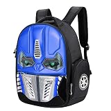 Mochila de robot con efecto 3D y brillante, para la escuela, excursiones o viajes, para niños de 5-10 años, azul (Azul) - SHU-BAO-000019-IB-FR