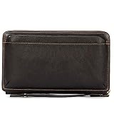 Organizador de Bolso Piel Cartera de Mano de Cuero para Hombre