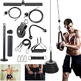 PELLOR Accesorio de Entrenamiento para Antebrazos,15PCS Accesorios Poleas Gimnasio, Entrenador de Resistencia de Rodillos Equipo para Ejercicios de Entrenamiento de Fuerza con Brazos y Cuerdas