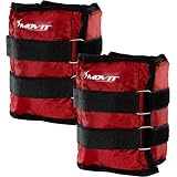 Movit Twin Set de Pesas para muñeca/Tobillo, Peso del Brazo, Pesas de 2,0kg, Ejecución de Pesas en Rojo/Peso: 2X 2,0kg