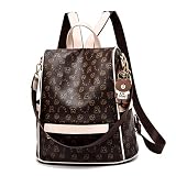 Mochila Cuero antirrobo Impermeable para Mujer de Bolsa de Mano Mochilas Casual Bolsa de Viaje Messenger Bag Backpack,0999Beige