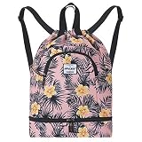 HAWEE Impermeable Casual Mochila con Cordón Grande Deporte Bolso de Gimnasia Mochila de Cuerda Unisex para Mujer Hombre Vida Cotidiana Aire Libre Yoga Escuela Nadar Playa