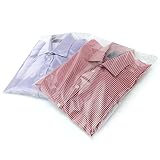 Hangerworld 40 Bolsas para Camisas 30cm x 40cm Plástico Transparente Cierre con Pestaña Autoadhesiva