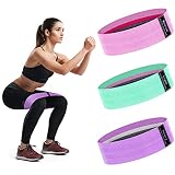 Gomas Elasticas Fitness, Bandas de Resistencia Antideslizante Elasticas Bandas Cintas Elásticas para Ejercicios de Gluteos, Cadera, Piernas y Brazos, Yoga, Pilates, Fitness, Crossfit (L+M+H)